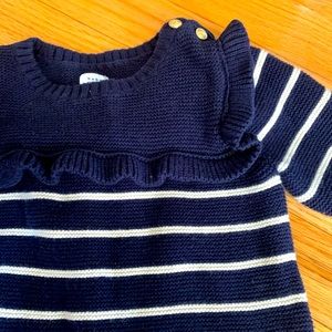 Baby GAP, blue and cream sweater dress, 18m-24m